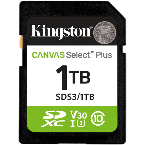 Kingston Canvas Select Plus Gen. 3 - SDXC 1TB - UHS-I 150MB/s - Class 10, V30