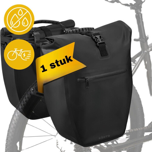 Kioto Fietstas - Enkel - 100% Waterdicht - 25 liter - Zwart