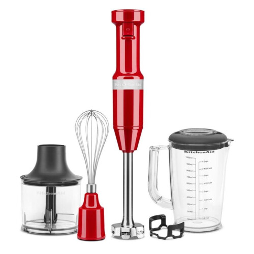 KitchenAid 5KHBV83EER - Staafmixer 180 W - 4-punts roestvrijstalen mes - Rood Tweedehands