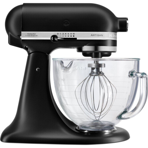 KitchenAid Artisan 5KSM156EBM - Keukenrobot 4,8 liter - RVS kom - Mat zwart Tweedehands