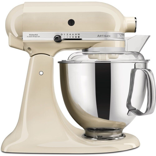 KitchenAid Artisan 5KSM175PSEAC - Keukenrobot - 4,8L RVS kom 300W - Amandelwit Tweedehands