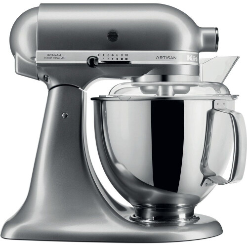 KitchenAid Artisan 5KSM175PSECU - Keukenrobot - 4,8L RVS kom 300W - Contour zilver Tweedehands