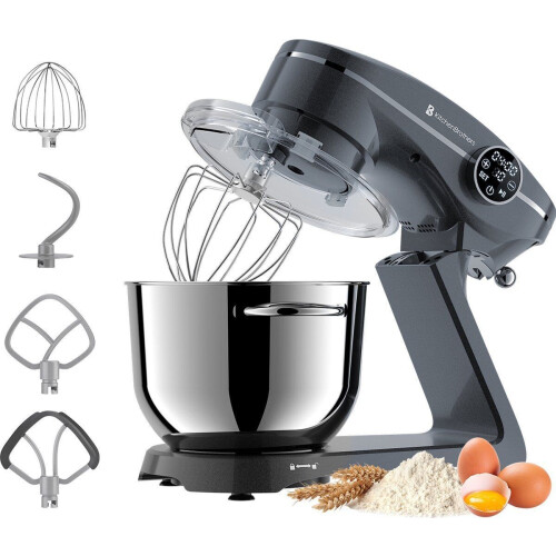 KitchenBrothers Keukenmachine - Keukenrobot - 6L - 1800W - Aluminium