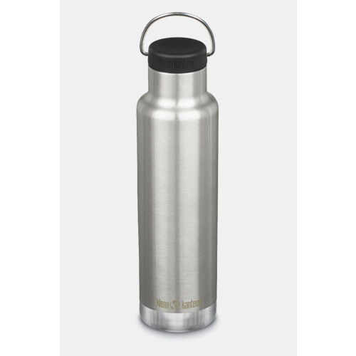 Klean Kanteen Insulated Classic 20Oz/592Ml (With Loop Cap) Zilver Tweedehands