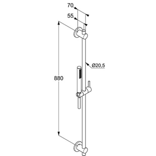 Kludi Nova Fonte Pur 1S Dchset - Glijstangcombinatie 900mm - Handdouche met verstelbare straal - Mat zwart