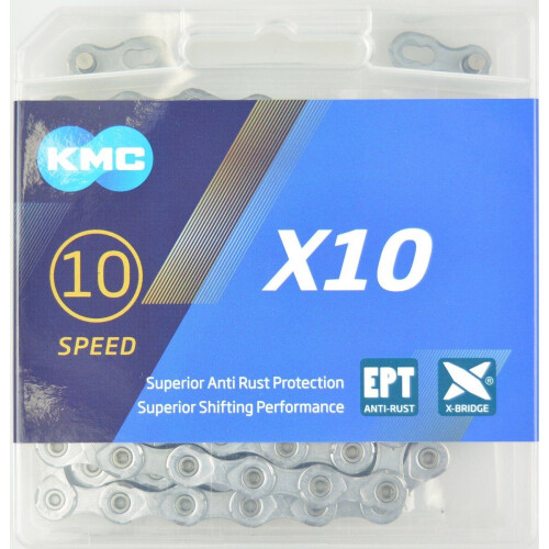 KMC X10 - 10-speed fietsketting - anti-roest - zilver - 114 schakels
