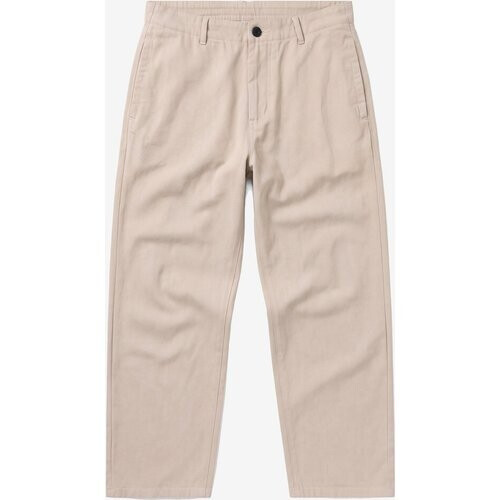 KnowledgeCotton Apparel dames vegan Broek Bloom Barrel Flanel Licht Veergrijs Tweedehands