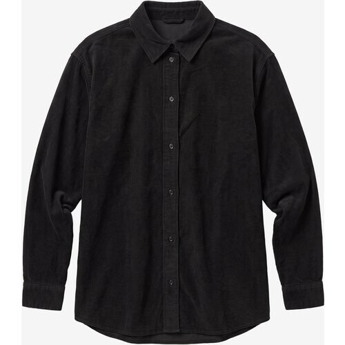 KnowledgeCotton Apparel dames vegan Shirt Vega Relaxed Corduroy Black Jet Tweedehands