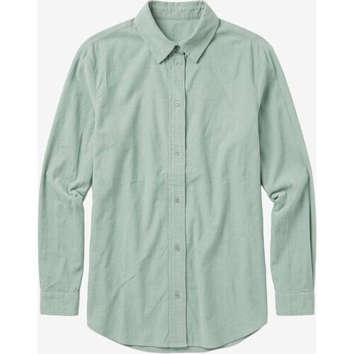 KnowledgeCotton Apparel dames vegan Shirt Vega Relaxed Corduroy Lily Pad Groen Tweedehands