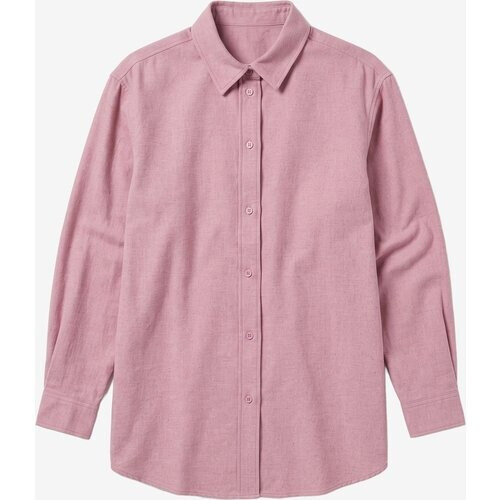 KnowledgeCotton Apparel dames vegan Shirt Vega Relaxed Flannel Orchid Haze Tweedehands