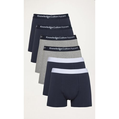KnowledgeCotton Apparel mannen vegan Boxershorts Maple 6 Pack Total Eclipse Marineblauw Tweedehands