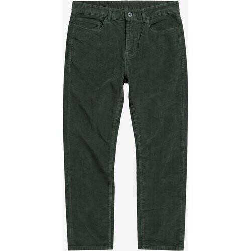 KnowledgeCotton Apparel mannen vegan Broek Oak Regular Corduroy Forest Night Green Tweedehands