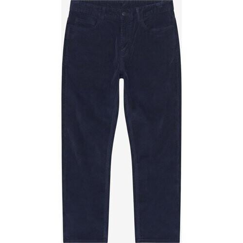 KnowledgeCotton Apparel mannen vegan Broek Oak Regular Corduroy Night Sky Blue Tweedehands