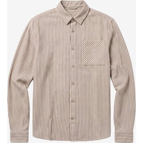 KnowledgeCotton Apparel mannen vegan Overhemd Dune Regular Streep Bruin Geruit Tweedehands