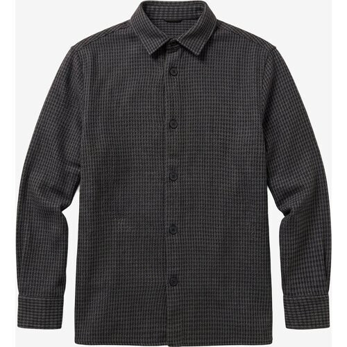 KnowledgeCotton Apparel mannen vegan Overshirt Loose Pied De Poule Grijs Geruit Tweedehands