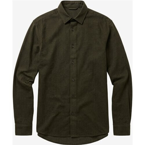 KnowledgeCotton Apparel mannen vegan Shirt Dune Regular Flannel Forest Night Green Tweedehands