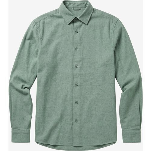 KnowledgeCotton Apparel mannen vegan Shirt Dune Regular Flannel Lily Pad Groen Tweedehands