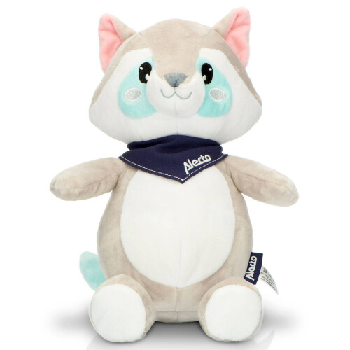 Knuffel met rustgevende geluiden en nachtlampje Alecto BC351 Grijs-Wit