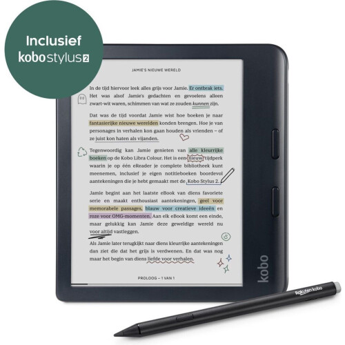 Kobo Libra Colour - eReader - 7" E Ink Kaleido™ 3 kleurenscherm - Zwart