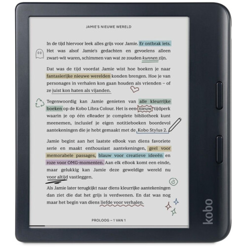Kobo Libra Colour - eReader - 7"E Ink Kaleido 3 kleurenscherm - Zwart Tweedehands
