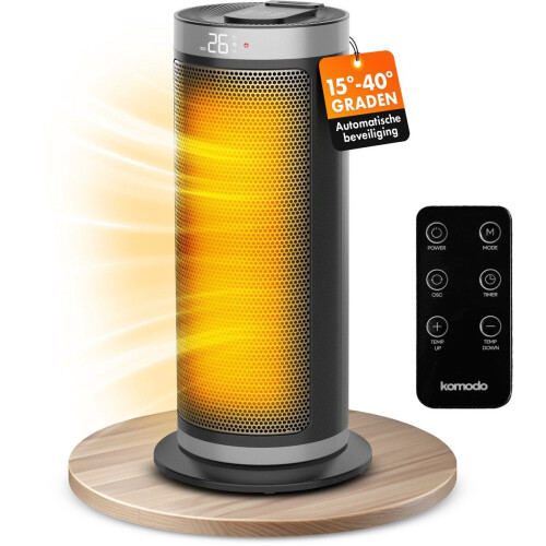 Komodo Cozi+ - Elektrische Kachel 2000W - Keramische Ventilatorkachel met Afstandsbediening en Timerfunctie - Zwart Tweedehands