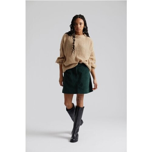 KOMODO dames vegan Corduroy Minirok Leoni Biologisch Katoen Zacht Klimop Tweedehands