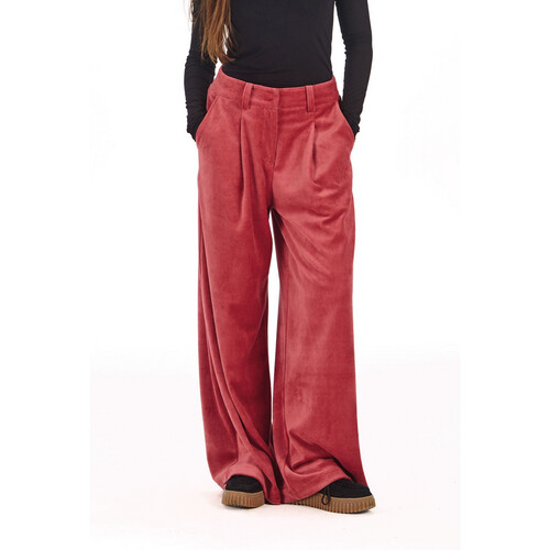 KOMODO dames vegan Fluwelen Broek Sofia Roze Tweedehands