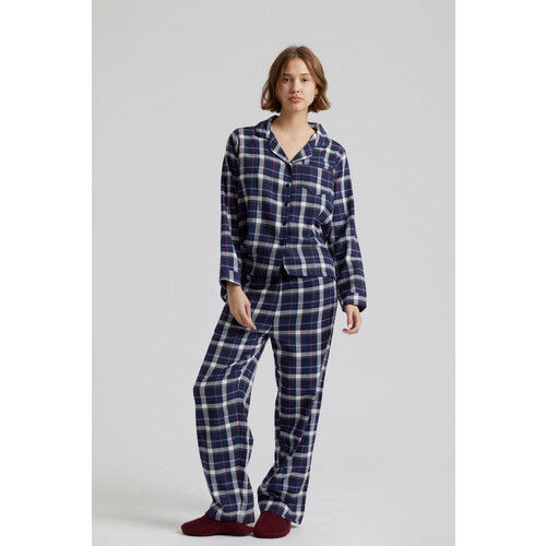 KOMODO dames vegan Jim Jam - Gots Biologisch Katoenen Pyjamaset Voor Dames Donkerblauw Tweedehands