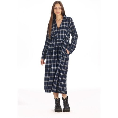 KOMODO dames vegan Jurk Highland Marineblauw Groen Geruit Tweedehands