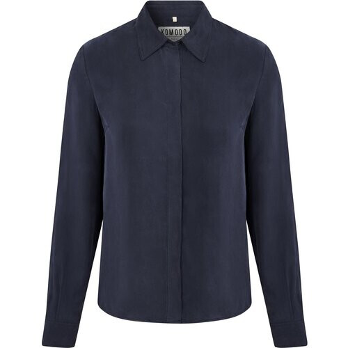 KOMODO dames vegan Overhemd Kenji Donker Marineblauw Tweedehands
