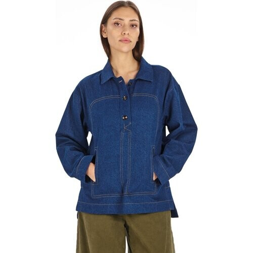 KOMODO dames vegan Overhemd Sacred Denimblauw Tweedehands