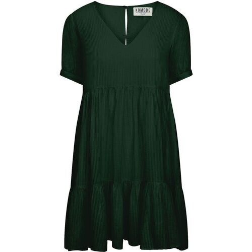 KOMODO dames vegan Sky Mini-Jurk Van Maisstof Forest Green Tweedehands