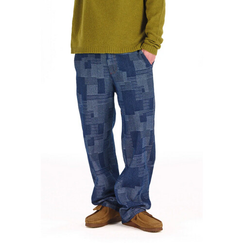 KOMODO mannen vegan Broek Makulu Artisanal Denim Blauw Tweedehands