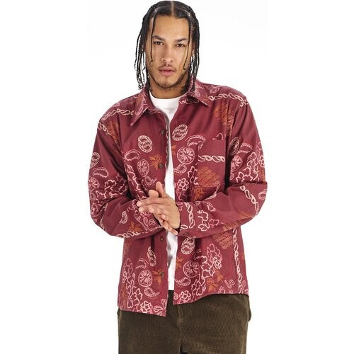KOMODO mannen vegan Overhemd Bandana Print Bordeaux Tweedehands