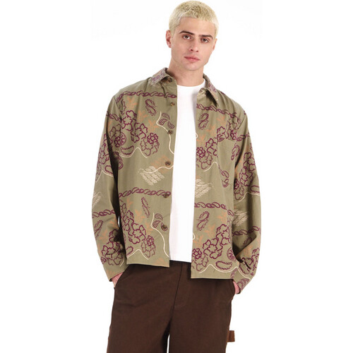KOMODO mannen vegan Overhemd Bandana Print Kaki Tweedehands