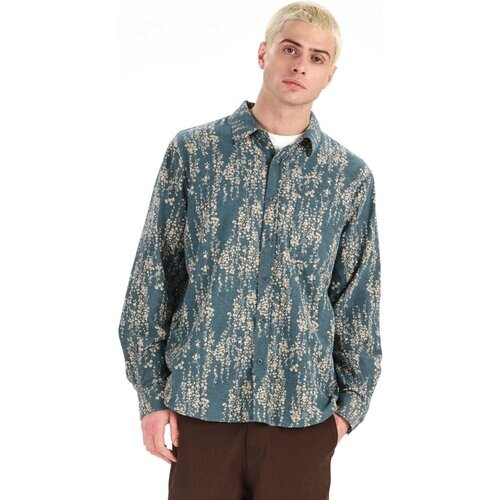 KOMODO mannen vegan Overhemd Spectre Blauw Bloemenprint Tweedehands