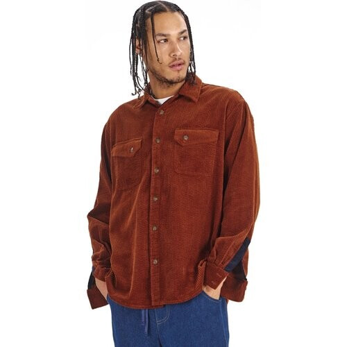 KOMODO mannen vegan Overshirt Karda Kastanjebruin Tweedehands