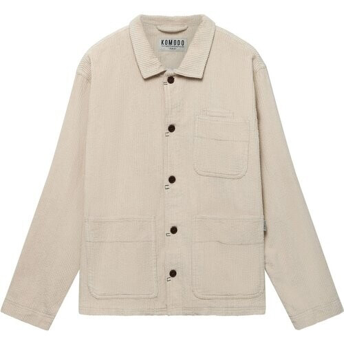 KOMODO mannen vegan Overshirt Mondriaan Biologisch Katoen Corduroy Winter Wit Tweedehands