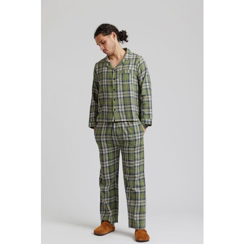 KOMODO mannen vegan Pyjamaset Jim Jam Heren Gots Biologisch Katoen Dennengroen Tweedehands
