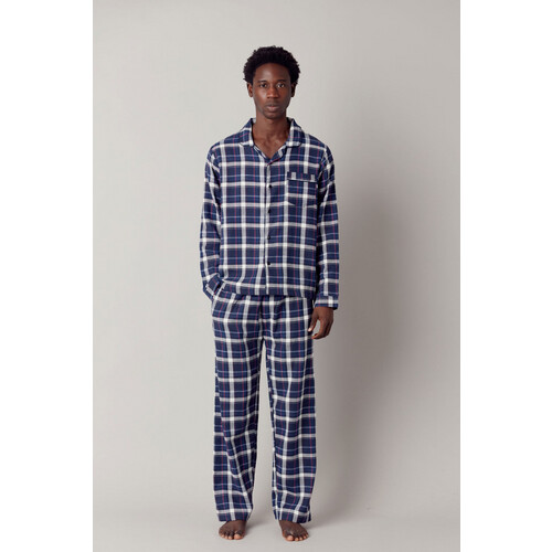 KOMODO mannen vegan Pyjamaset Jim Jam Heren Gots Biologisch Katoen Donker Marine Tweedehands