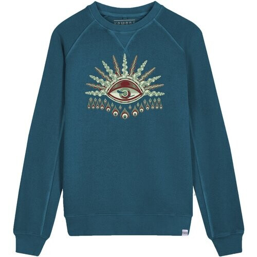 KOMODO mannen vegan Sweatshirt Komodos Eye Petrolblauw Tweedehands