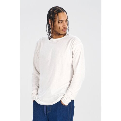 KOMODO mannen vegan T-Shirt Met Lange Mouwen Hakon Off White Tweedehands