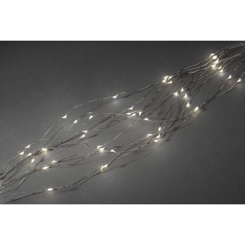 Konstsmide 6380 - Snoerverlichting - 90 LED druppels warmwit op zilver metaaldraad - 10 strengen Tweedehands