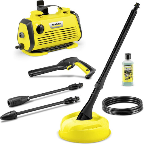 Kärcher K 3 Horizontal Plus Home - Hogedrukreiniger - 120 bar - 380 l/u - 25 m²/u - Terrasreiniger T 1 Tweedehands