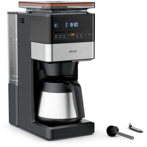 Krups Grind Aroma XL KT8428 - Filterkoffiezetapparaat - Ingebouwde molen 15 kopjes - Zwart Roestvrijstaal Tweedehands