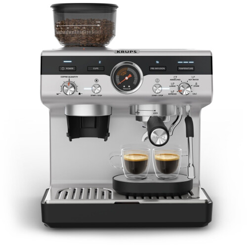 Krups XP801T - Pistonmachine - Ingebouwde molen met 30 maalinstellingen - Zwart Tweedehands