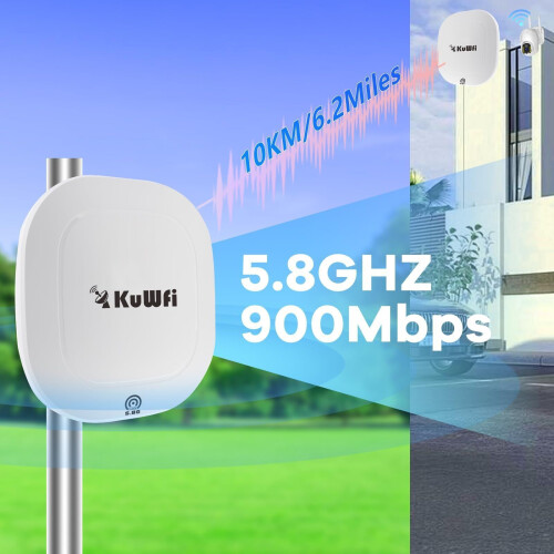 N650 extern toegangspunt, externe WLAN-extender 5,8 GHz, 10 km access point Wif 900 Mbps, Gigabit WAN/LAN-poort met 17 dBi WLAN-antenne, ondersteuning