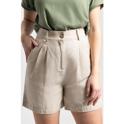 Kuyichi dames vegan Shorts Sofia Sand Melange Beige Tweedehands