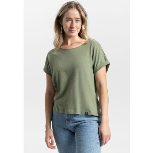 Kuyichi dames vegan T-Shirt Bella Legergroen Tweedehands