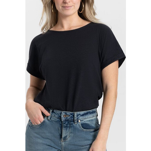 Kuyichi dames vegan T-Shirt Bella Zwart Tweedehands